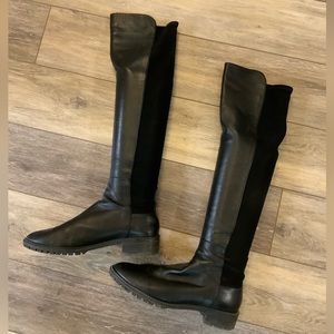 Black Over-the-Knee Leather Boots